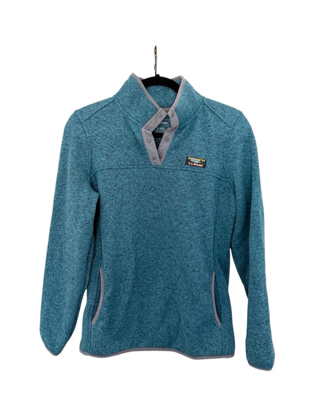 L.L.Bean Fleece Sweater Snap Buttons Women's Large Quarter Zip Pullover Medium